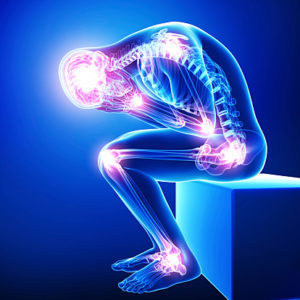 male all joints pain in blue
